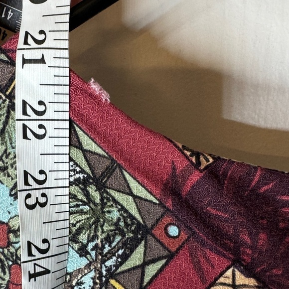 Vintage Hilo Hattie Made in Hawaii Maroon Tropical Hawaiian Sleeveless Dress M - Picture 10 of 14